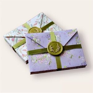 12 Handmade Floral Stationery • Thank You & Love Notes & (12) 3”x4” envelopes